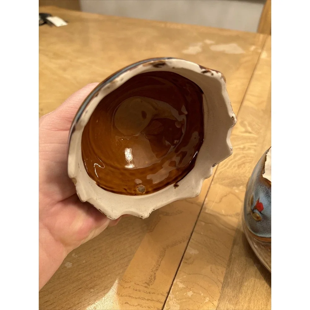 Beautiful EASTER Egg Bowl Candy Dish Rare Vintage THE SPRING BUNNY ROSES MINT